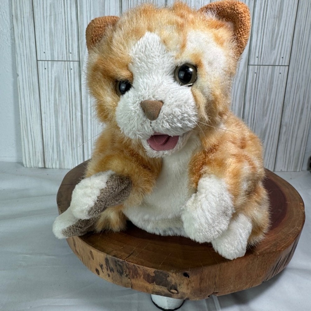 Folkmanis Orange Tabby Cat Hand Puppet Plush Kitten YM15-001FM Striped Ginger